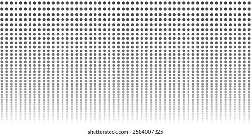 Halftone black polka dots pattern on white background, minimalist abstract wall, arranged in diagonal lines, Black and white doted texture background