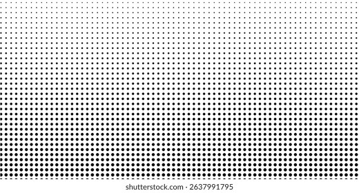 Halftone black polka dots pattern on white background, minimalist abstract wall, arranged in diagonal lines, Black and white doted texture background.