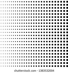 Halftone black squares. Repeat straight squares. Halftone pattern. Vector illustration