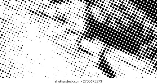 Halftone Black and White Abstract Dotted Pattern Texture.  Modern Trendy design in Vector Illustration