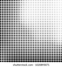 Halftone black and white abstract grunge background. Monochrome pattern with spots of ink. Texture of chaotic elements for printing and design