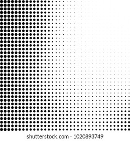 Halftone black and white abstract grunge background. Monochrome pattern with spots of ink. Texture of chaotic elements for printing and design