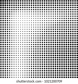 Halftone black and white abstract grunge background. Monochrome pattern with spots of ink. Texture of chaotic elements for printing and design