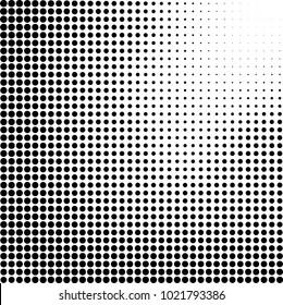 Halftone black and white abstract grunge background. Monochrome pattern with spots of ink. Texture of chaotic elements for printing and design