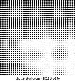 Halftone black and white abstract grunge background. Monochrome pattern with spots of ink. Texture of chaotic elements for printing and design