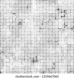 Halftone black and white. Abstract monochrome background. Pattern of dots on white background. Texture pop art for business cards, labels, icons, posters, icons