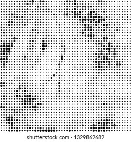 Halftone black and white. Abstract monochrome background. Pattern of dots on white background. Texture pop art for business cards, labels, icons, posters, icons