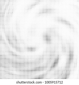 Halftone black and white abstract pattern of dots in black on a white background