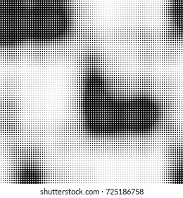 Halftone black and white. Abstract pattern of spots of ink. Modern art texture Vector for posters, postcard, grunge cover. Vintage futuristic texture gradient