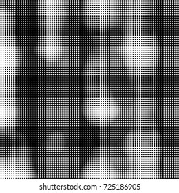 Halftone black and white. Abstract pattern of spots of ink. Modern art texture Vector for posters, postcard, grunge cover. Vintage futuristic texture gradient