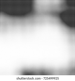 Halftone black and white. Abstract pattern of spots of ink. Modern art texture Vector for posters, postcard, grunge cover. Vintage futuristic texture gradient