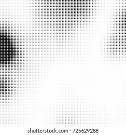Halftone black and white. Abstract pattern of spots of ink. Modern art texture Vector for posters, postcard, grunge cover. Vintage futuristic texture gradient