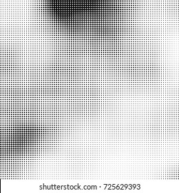 Halftone black and white. Abstract pattern of spots of ink. Modern art texture Vector for posters, postcard, grunge cover. Vintage futuristic texture gradient