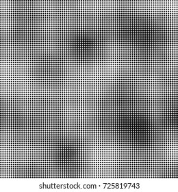 Halftone black and white. Abstract pattern of spots of ink. Modern art texture Vector for posters, postcard, grunge cover. Vintage futuristic texture gradient