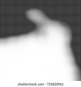 Halftone black and white. Abstract pattern of spots of ink. Modern art texture Vector for posters, postcard, grunge cover. Vintage futuristic texture gradient
