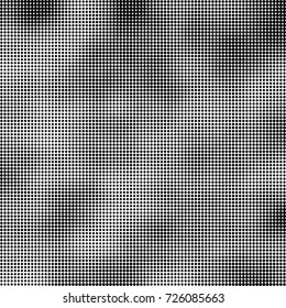 Halftone black and white. Abstract pattern of spots of ink. Modern art texture Vector for posters, postcard, grunge cover. Vintage futuristic texture gradient