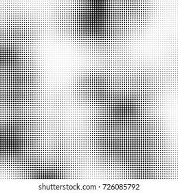 Halftone black and white. Abstract pattern of spots of ink. Modern art texture Vector for posters, postcard, grunge cover. Vintage futuristic texture gradient