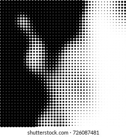 Halftone black and white. Abstract pattern of spots of ink. Modern art texture Vector for posters, postcard, grunge cover. Vintage futuristic texture gradient