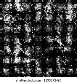 Halftone black and white. Abstract texture of spots on white background