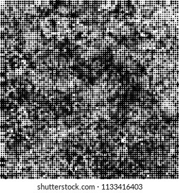 Halftone black and white. Abstract texture of spots on white background