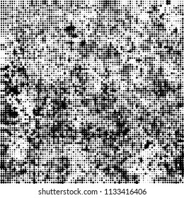 Halftone black and white. Abstract texture of spots on white background