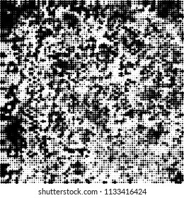 Halftone black and white. Abstract texture of spots on white background