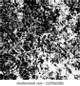 Halftone black and white. Abstract texture of spots on white background