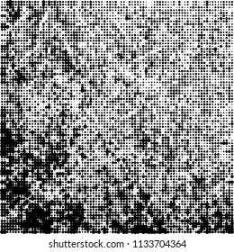 Halftone black and white. Abstract texture of spots on white background