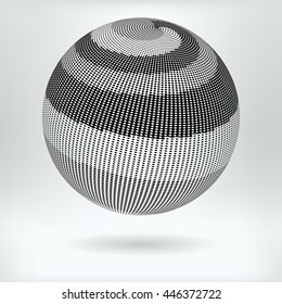 Halftone  black and white ball