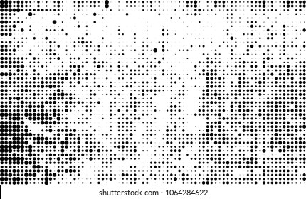 Halftone is black and white. A chaotic pattern of dots on a white background