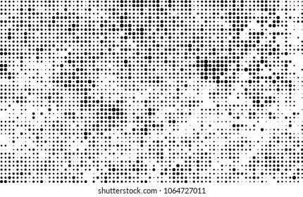 Halftone is black and white. A chaotic pattern of dots on a white background