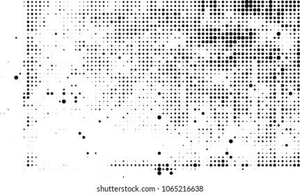 Halftone is black and white. A chaotic pattern of dots on a white background