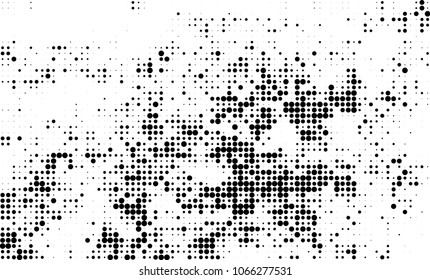 Halftone is black and white. A chaotic pattern of dots on a white background