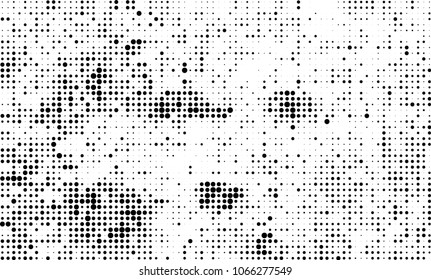 Halftone is black and white. A chaotic pattern of dots on a white background