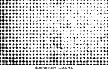 Halftone is black and white. A chaotic pattern of dots on a white background