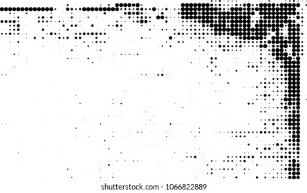 Halftone is black and white. A chaotic pattern of dots on a white background