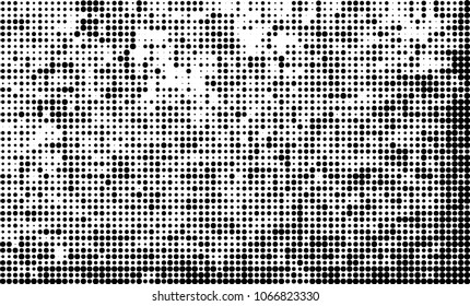 Halftone is black and white. A chaotic pattern of dots on a white background