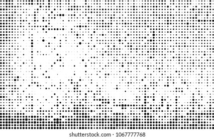 Halftone is black and white. A chaotic pattern of dots on a white background