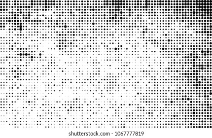 Halftone is black and white. A chaotic pattern of dots on a white background