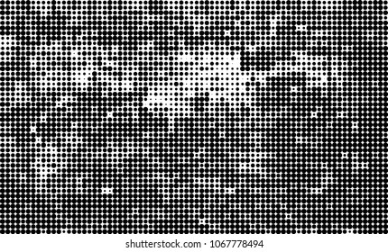 Halftone is black and white. A chaotic pattern of dots on a white background