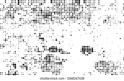 Halftone is black and white. A chaotic pattern of dots on a white background