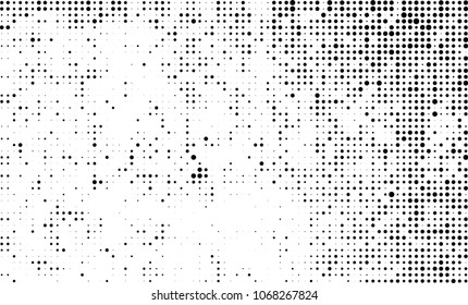 Halftone is black and white. A chaotic pattern of dots on a white background