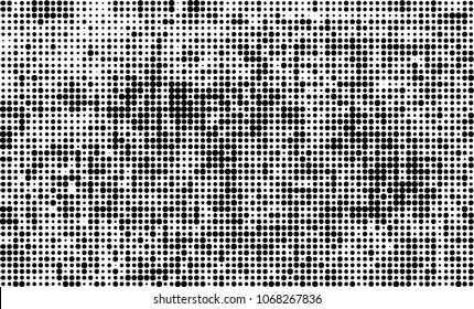 Halftone is black and white. A chaotic pattern of dots on a white background