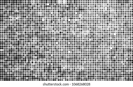 Halftone is black and white. A chaotic pattern of dots on a white background