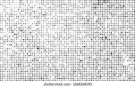 Halftone is black and white. A chaotic pattern of dots on a white background