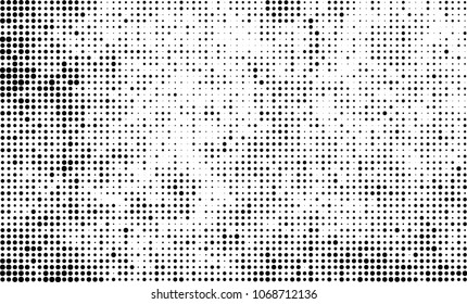 Halftone is black and white. A chaotic pattern of dots on a white background