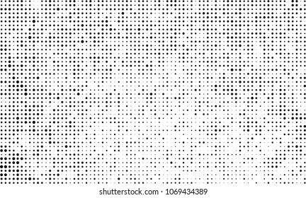 Halftone is black and white. A chaotic pattern of dots on a white background