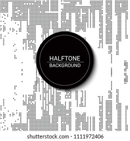 Halftone black and white dots texture background