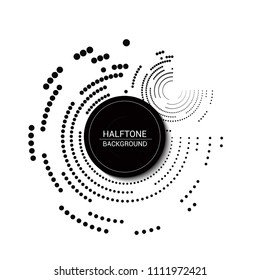 Halftone black and white dots texture background
