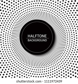 Halftone black and white dots texture background